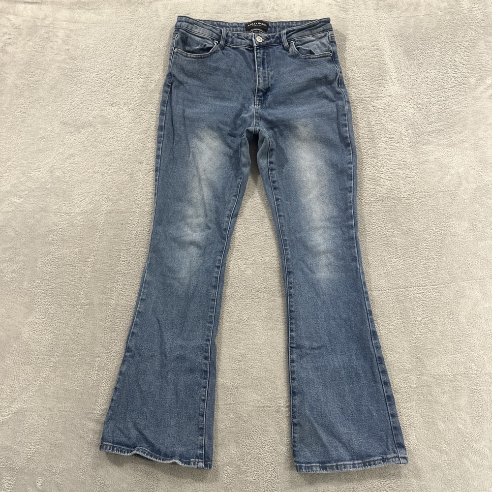 Ashley Mason Jeans Bootcut Women 13 / 31 Blue High Rise Y2K Western Boho
